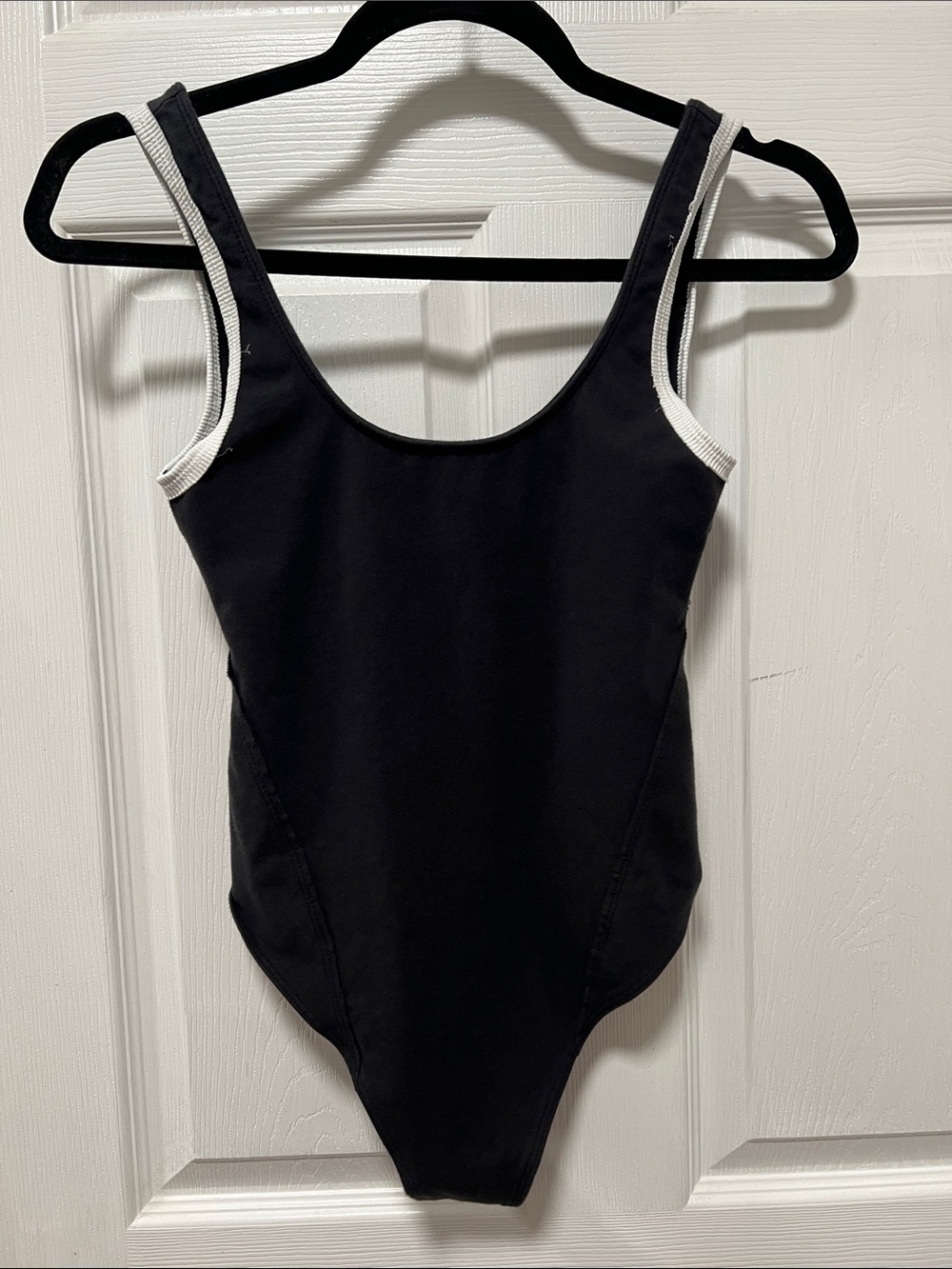 FP Movement by Free People Black Bodysuit with White Trim